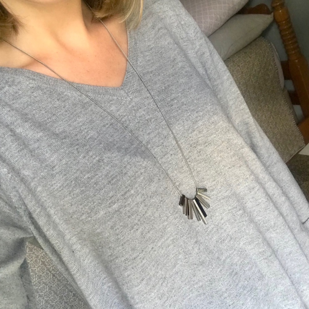 Long silver accent necklace